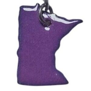 Purple State of Minnesota shaped charm/necklace 3/4"